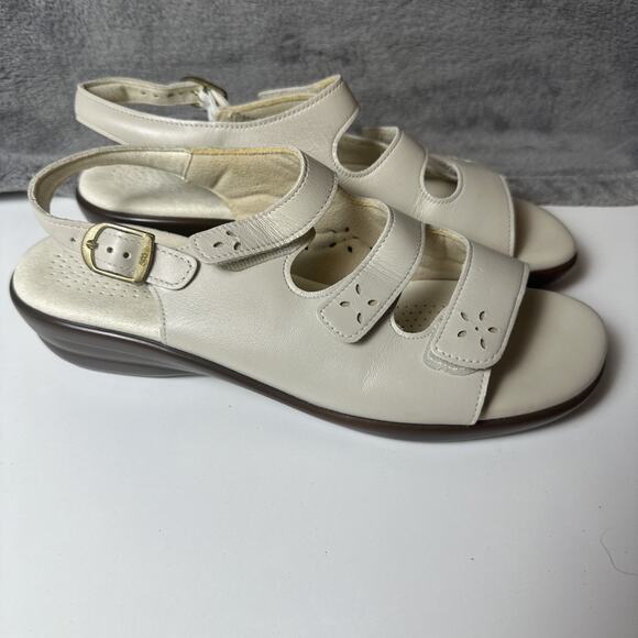 SAS Tripad Womens Cream Tan Bone Taupe Leather Three Strap Comfort Sandals 8.5 - Picture 16 of 16